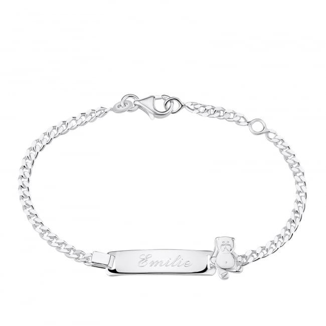 Bracelet enfant gourmette ourson Argent