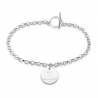 Bracelet mailles jaseron avec médaille 15 mm en Argent