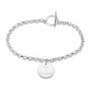 Bracelet mailles jaseron avec médaille 15 mm en Argent